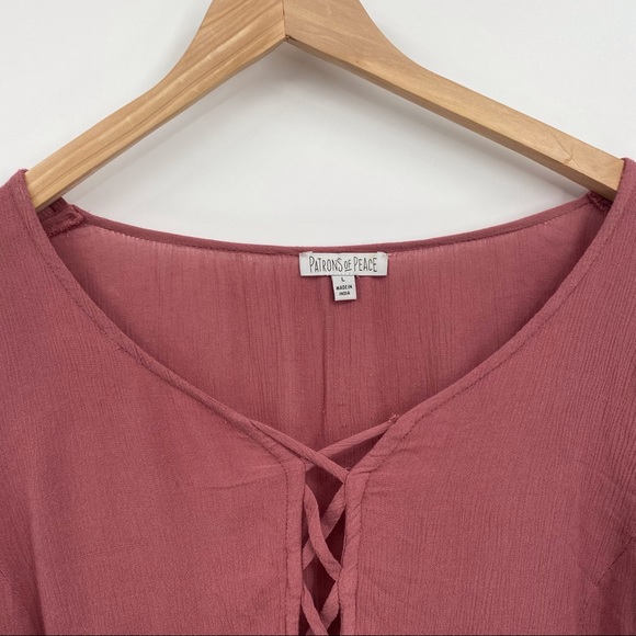 Patrons of Peace dusty rose peasant blouse - Picture 2 of 9